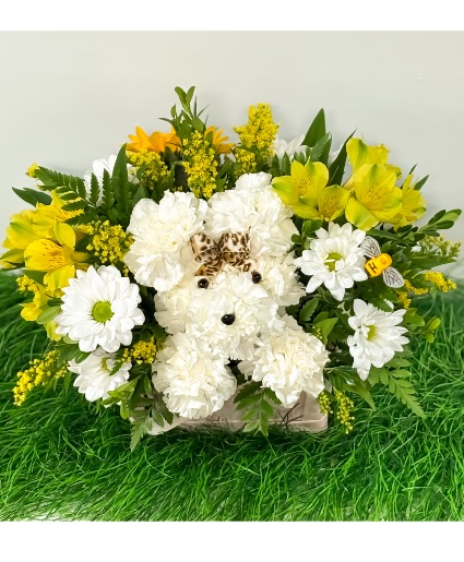 Puppy Love Blooms Basket Design