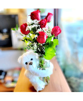 Puppy Love Vased Floral Arrangement