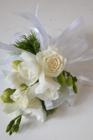 Pure and White  Corsage