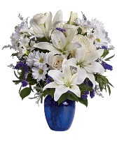 Pure Blue Vase Arrangement