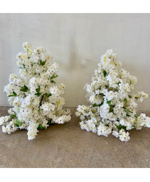 Pure Hearts Faux Ground Arrangements (2) Faux Ground Arrangements