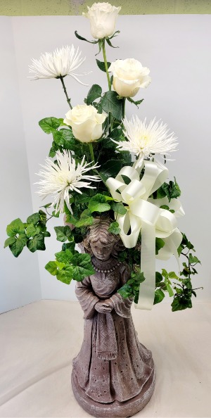 Pure Heaven Angel Wing Planter With Fresh Flowers