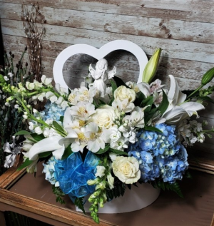 Pure Love  Blue & White Flower Heart Box