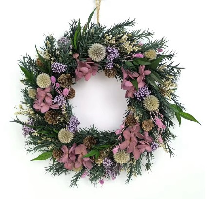 PURE NATURAL DRIED FLOWERS (3) WREATH SIZE-30 CM