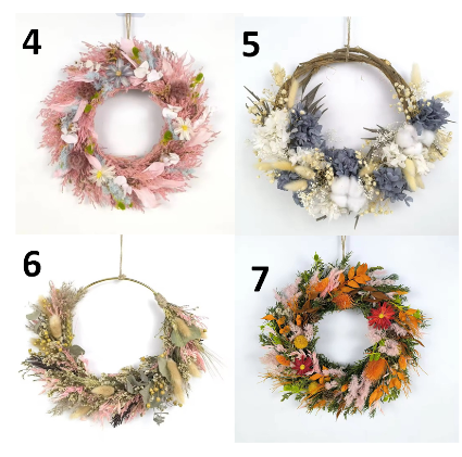 PURE NATURAL DRIED FLOWERS WREATHS - SIZE-30 CM