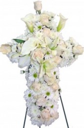 Pure White Cross Standing Spray