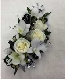Pure White Orchid And Rose Corsage