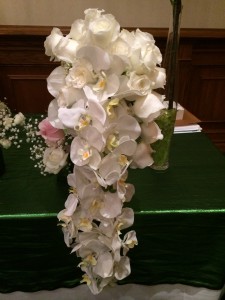 Pure White Phanaelopsis Cascade Bouquet