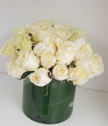 Pure White Romance Rose Arrangement in San Juan, PR | ELIKONIA FLOWERS