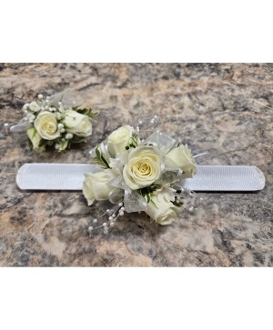 Pearly White Prom Corsage or Matching Set
