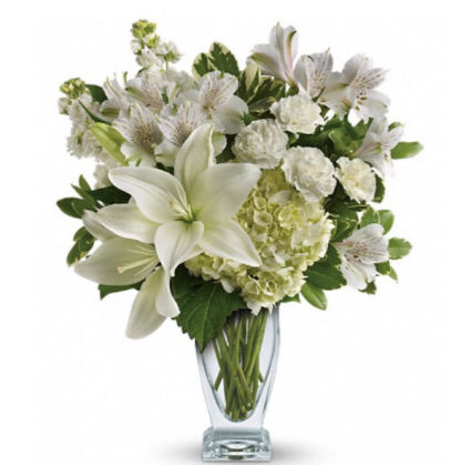 Green & White Garden Bouquet Vase