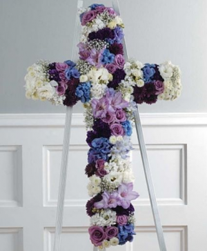 Purple and Blue Cross Cross Funeral