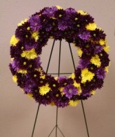 Purple and Gold Pom Wreath - AWF11A 