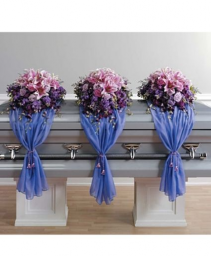 Purple and Pink Casket Funeral