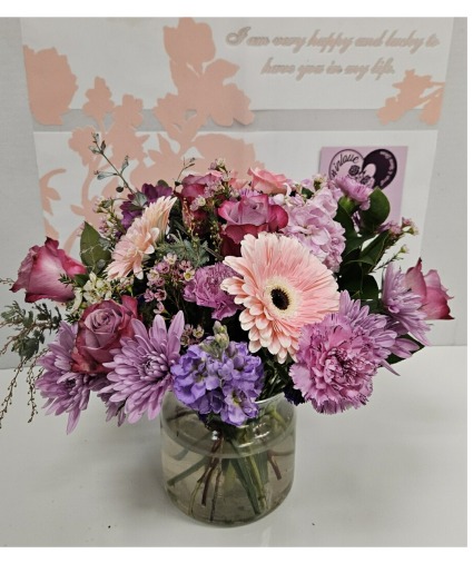 Purple and pink Flower arrangement