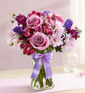 Purple and Pinks Delight Bouquet Fresh Vased