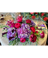 Purple and Red Christmas Floral Arrangement