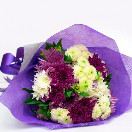 Purple and white Graduation Bouquet