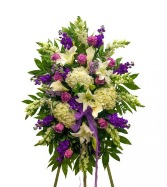 Purple and White Standing Spray