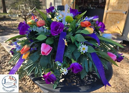 'Purple Beauty' Silk Saddle with solar light  