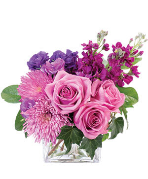 Purple Blooms of Bliss Floral Arrangement in Greenfield, MA