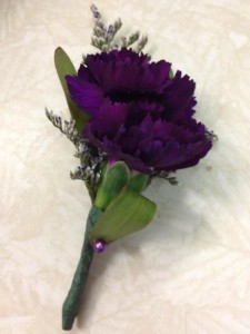 Purple Carnation Boutonniere