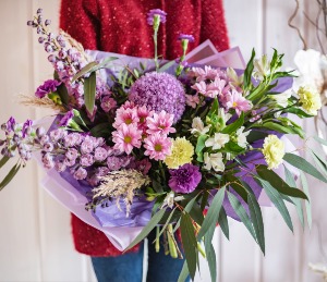 Purple Delight Bouquet Wrapped
