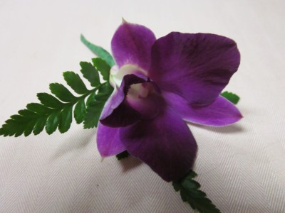 Purple Dendrobium Orchid Boutonierre, $12.50 Also comes in White
