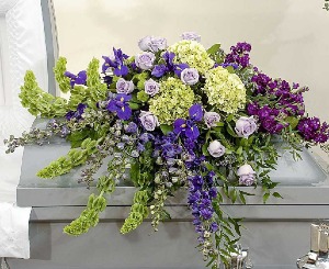 Purple Garden Casket Spray