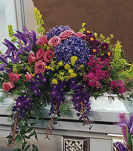 Purple Garden Casket Spray in Mechanicsburg, PA | Garden Bouquet Purple Garden Casket Spray in Mechanicsburg, PA | Garden Bouquet