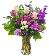 Purple Glow Vase Arrangement