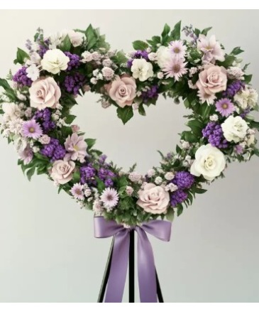 Purple Haze Heart Wreath in Brentwood Bay, BC | PETALS N BUDS BRENTWOOD BAY FLORIST Purple Haze Heart Wreath in Brentwood Bay, BC | PETALS N BUDS BRENTWOOD BAY FLORIST