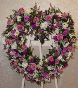 Purple Open Heart Wreath 