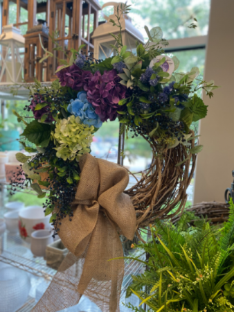 Purple Hydrangea Wreath 