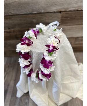 Purple Island Graduation Lei