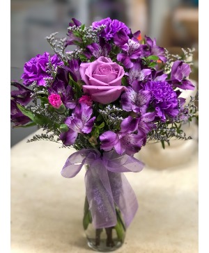 Purple Kiss Vase arrangement.