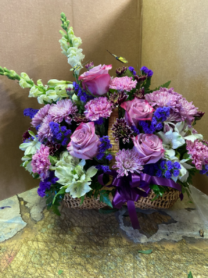 Purple Love  Basket arrangement 