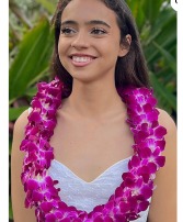 PURPLE ORCHID LEI Double Thick Strand 