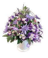 Purple Passion Basket of Blooms artificial basket