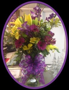 Purple Passion Flower Arrangement in Archer City, TX | MillWright Market & Flowers