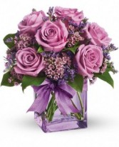 Passionate Purple Roses Fresh Arrangement