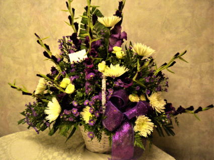 Purple passion funeral basket