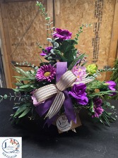 Purple Passion Silk Basket Arrangement  