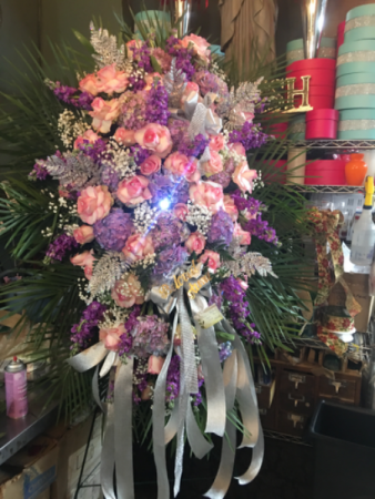 Purple passion Standing spray in Ozone Park, NY | Heavenly Florist