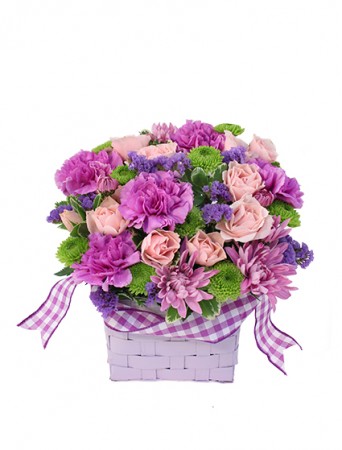 Purple Patchwork Basket in Richmond Hill, ON | FLOWERS BY SYLVIA