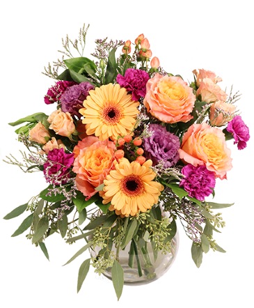 Purple & Peach Parade Floral Arrangement in Marble Hill, MO | SeRenity House Floral and More 