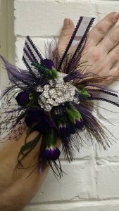 Purple Peacock Wristlet