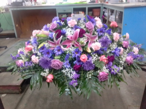 Purple pink casket P _133 in Houston, TX - T. G. F. FLOWERS