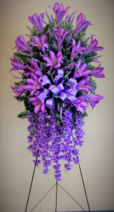 Purple Rain FUNERAL OR MEMORIAL SILK STANDING SPRAY
