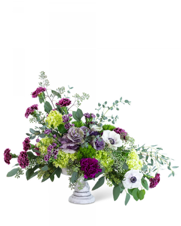 Purple Reign Compote Flower Arrangement